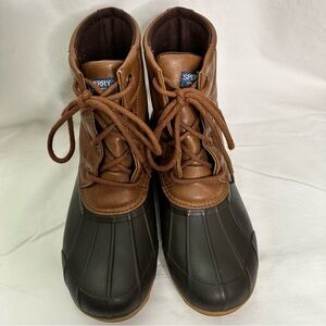 Sperry Kids Port Brown Faux Leather Waterproof Lace Up
Duck Boots Unisex Youth 5